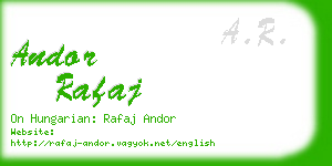 andor rafaj business card